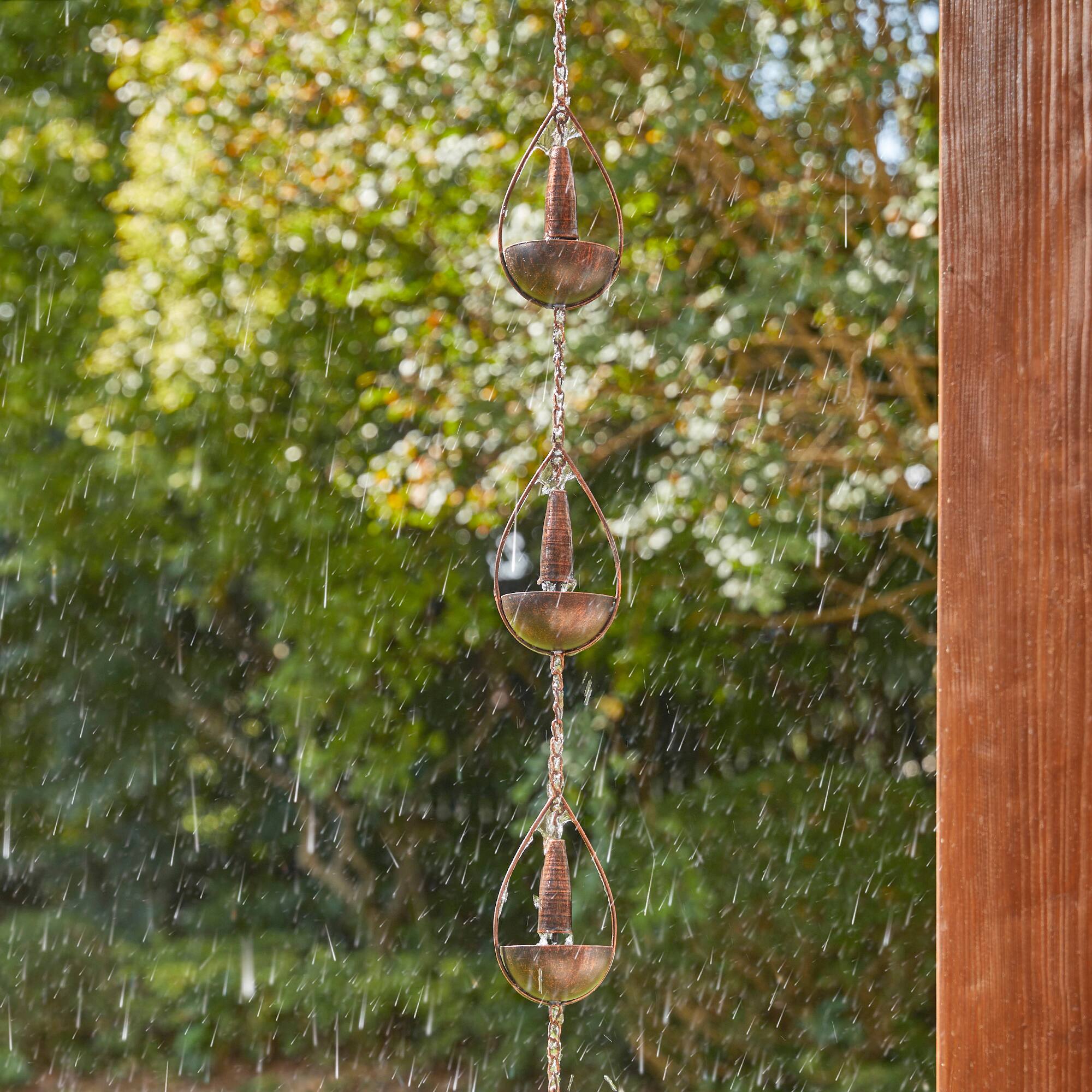Glitzhome® 8.5ft. Copper Bowl & Bell Shaped Rain Chain